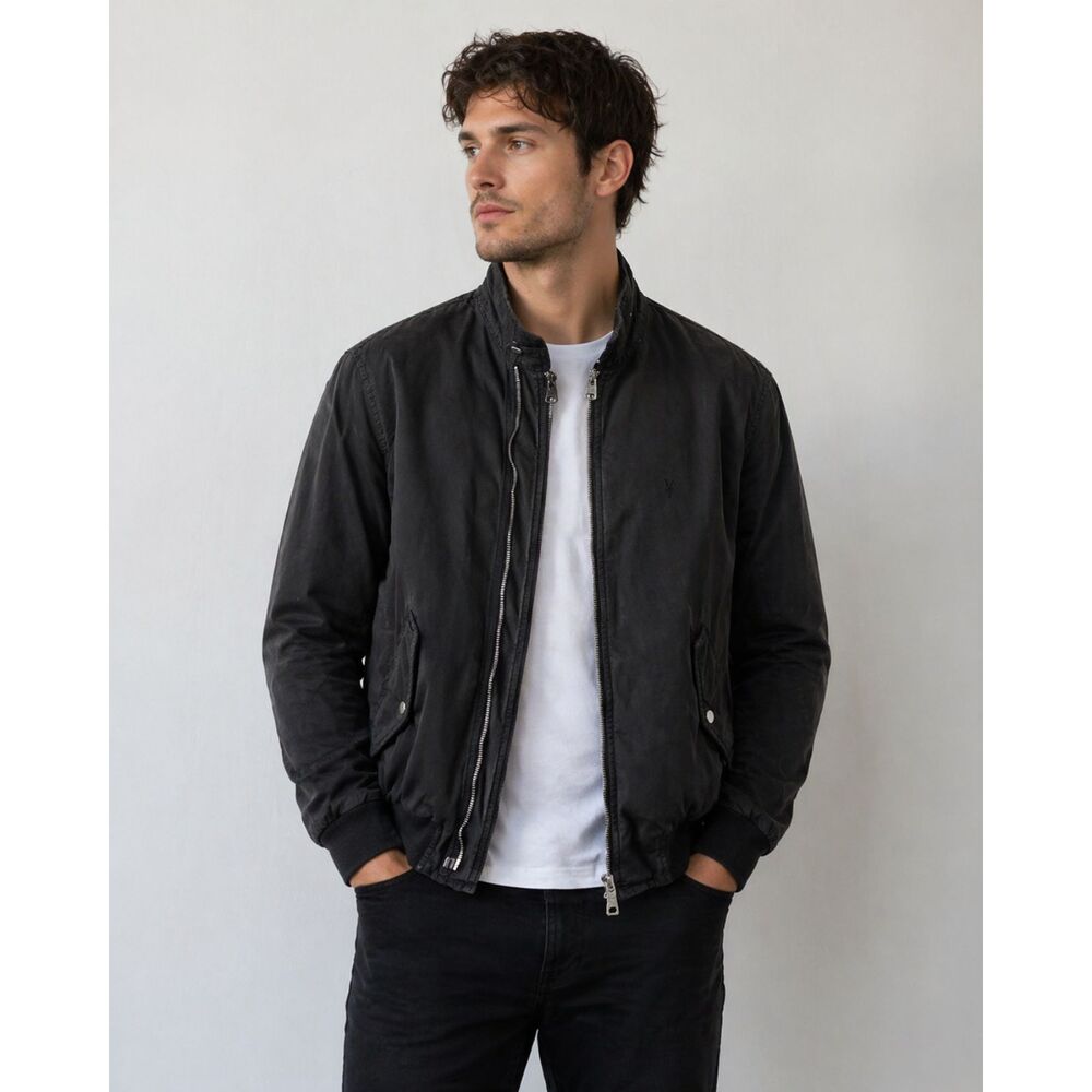AllSaints Men's Black Bomber Jacket